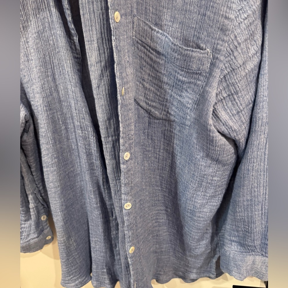 Hatch Maternity / Nursing Blue Gauze Button Down Shirt, L/XL - Picture 2 of 6